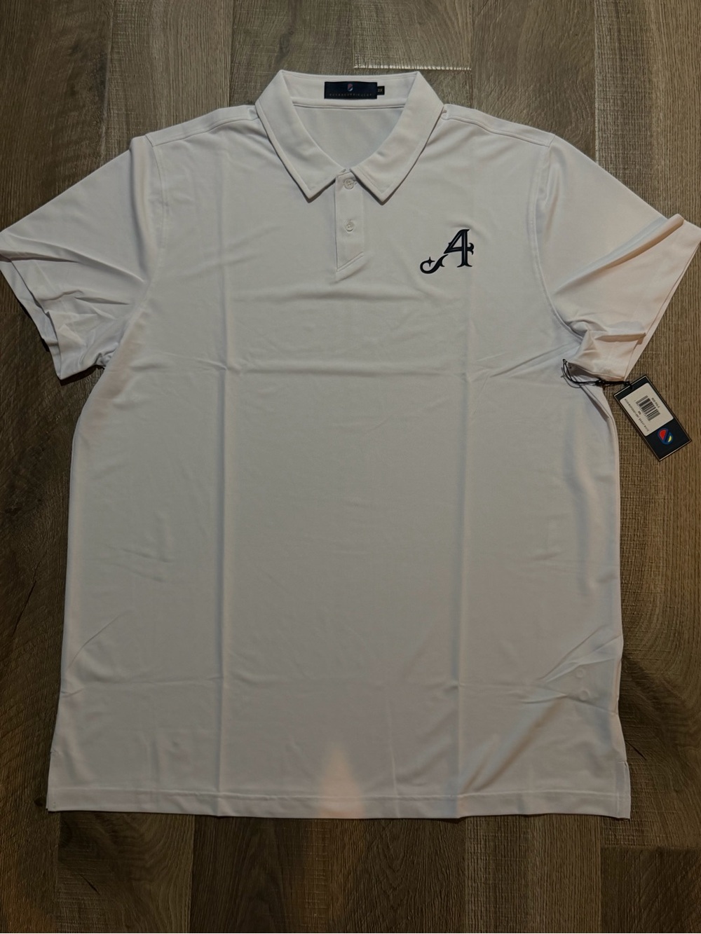 Men's White Extracurricular 2X polo. 4 Aces